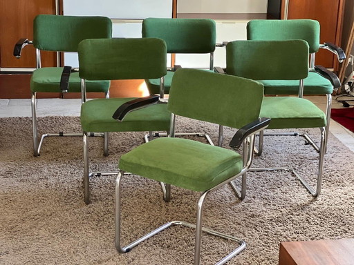 Conjunto de 6 sillones Marcel Breuer S64 para Thonet 1950