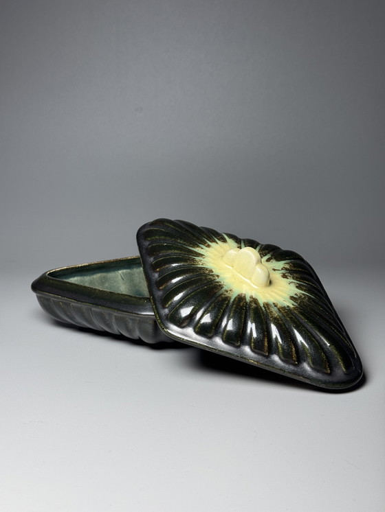 Image 1 of Thulin, 1930s - Lidded Box with “Airain” Glaze — Model 784