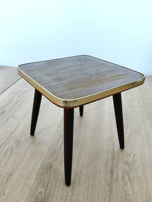 Table à plantes des années 1950 avec motif en bois