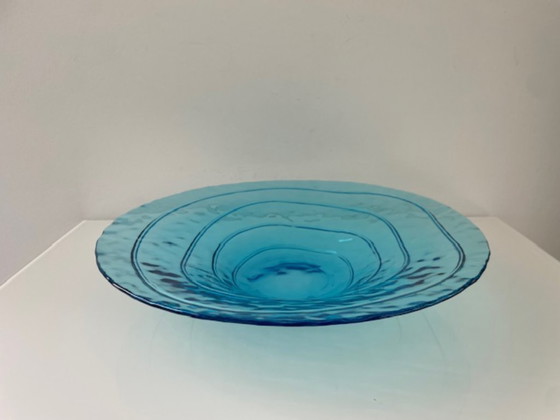 Image 1 of Mouth-blown glass bowl light blue 35 cm
