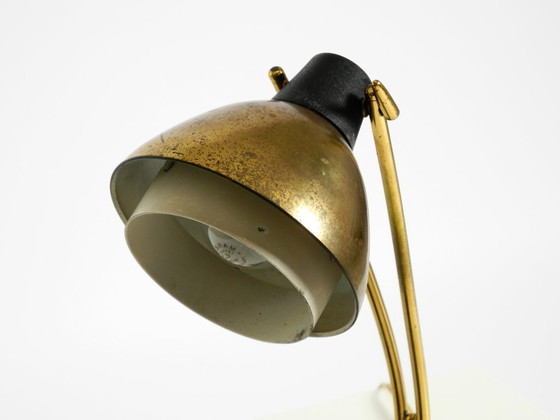Image 1 of Rare large Mid Century Modern brass table lamp with beautiful patina