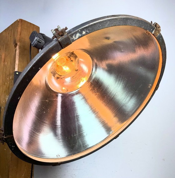 Image 1 of Large Vintage Industrial Aluminium Factory Wall Spotlight, 1970s