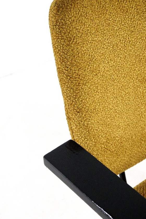 Image 1 of Set van 4 W.H. Gispen voor Kembo stoelen eetkamerstoelen vintage gestoffeerd