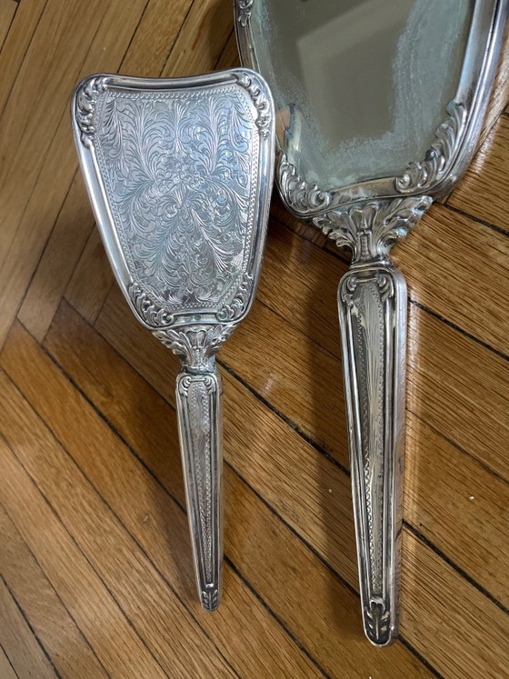 Set da Toeletta Vintage in Argento – Oggetti decorativi, Glass, Plastic (photo 3 of 5)