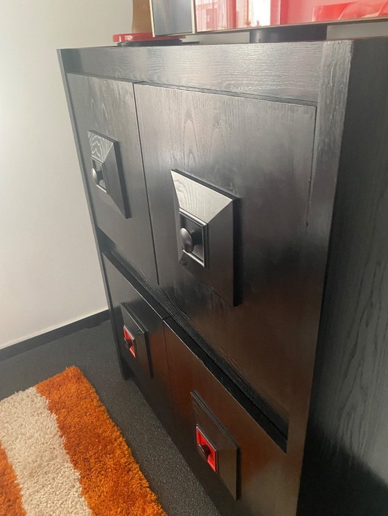 Image 1 of Alter schwarzer De Coene Wandschrank