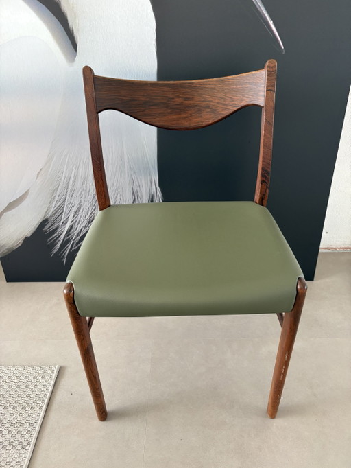 4 Stuks Eetkamerstoelen Van Arne Wahl Iverson. Professioneel Gestoffeerd 1960’s – Wood, Skai (photo 2 of 9)