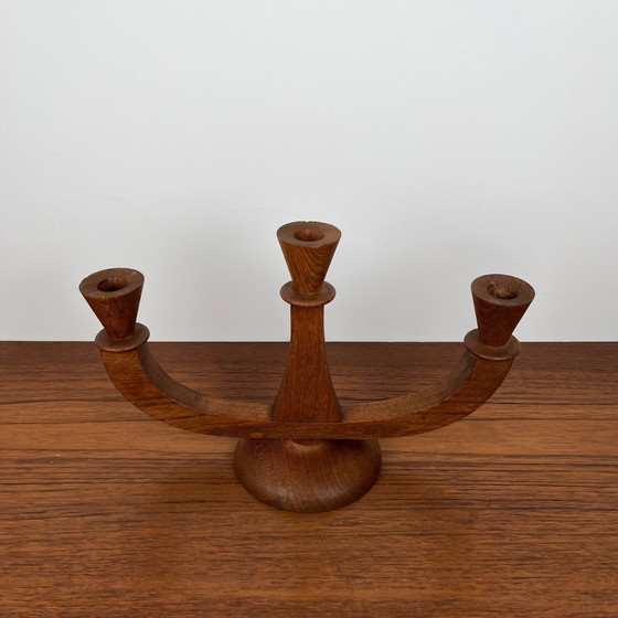 Image 1 of Candelabro de teca de tres brazos, 1960/70