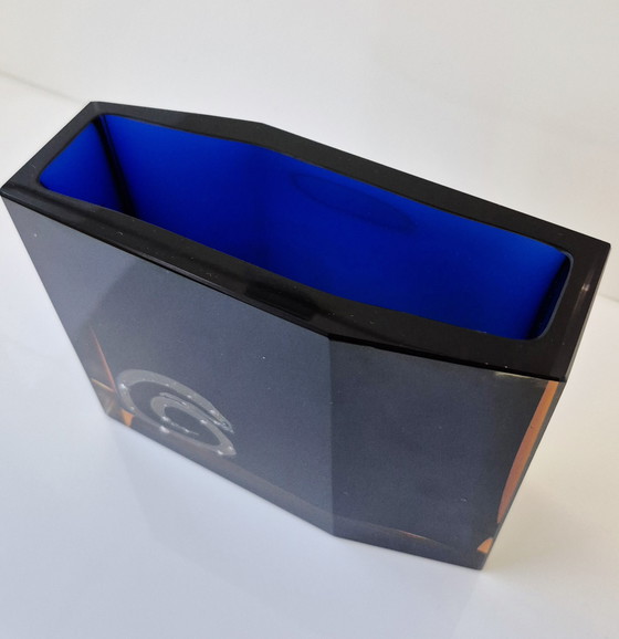 Image 1 of Glazen vaas van Pavel Hlava voor Exbor Egermann Sommerso-Art, circa 1960