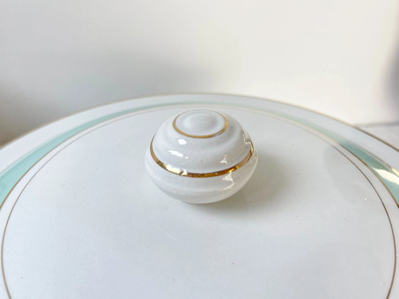 Soupière Vintage Porcelaine Blanche Verte LUNEVILLE EPINAY France Années 50 – Vaisselle (photo 7 of 10)