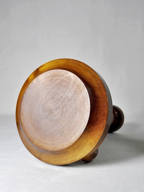 Image 1 of Large Vintage Hand-Turned Wood Candleholder