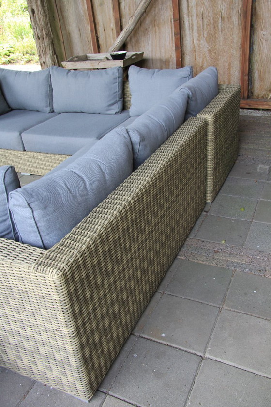 Image 1 of 5-piece wicker lounge set with cushions