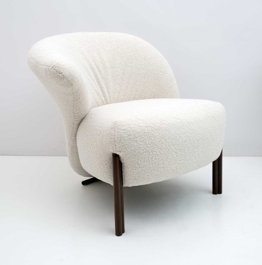 Postmoderner italienischer Design-Bouclè-Sessel, 1980er Jahre