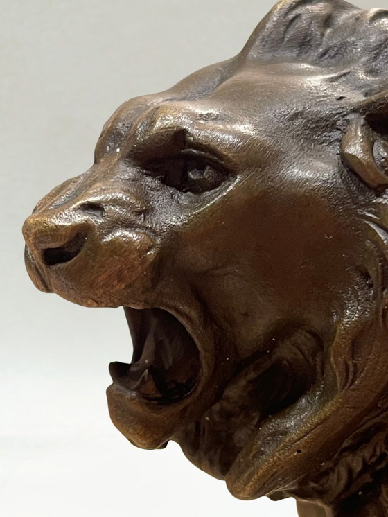 Image 1 of Scultura animale in bronzo – Leone – CH. Valton – Fonderia di Parigi – 5,2 kg
