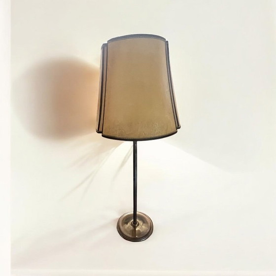 Image 1 of Impressionante lampada da terra Art Déco in ottone patinato