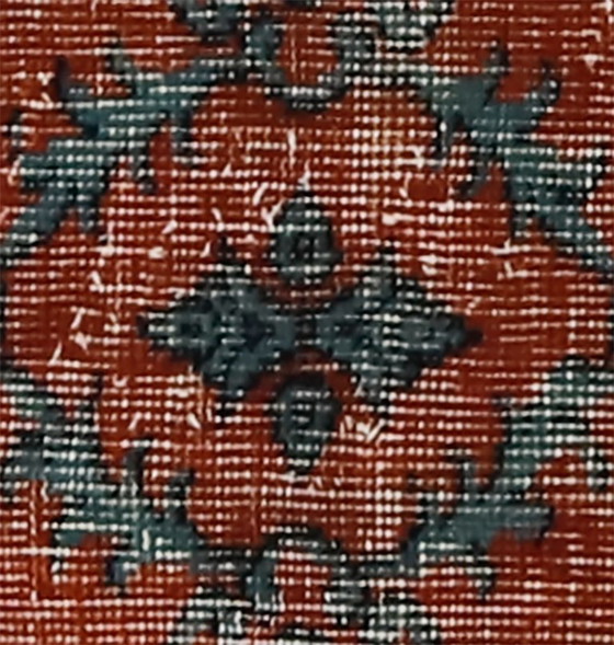 Tappeto turco vintage Oushak 216 × 141 cm – Rosso e verde, in lana, tessuto a mano – Tappeti, Wool (photo 3 of 10)