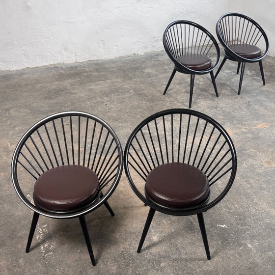 Image 1 of Set aus 4 „Circle“-Loungesesseln im Stil von Yngve Ekström, 1960