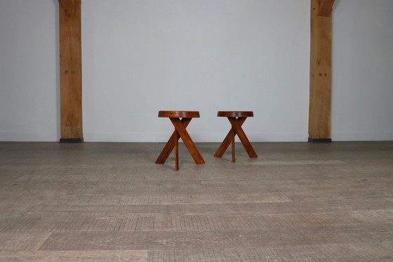 Image 1 of Pierre Chapo S31 krukken van massief iepenhout, Frankrijk 1974