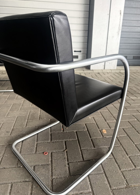 Image 1 of 6 sedie Brno di Mies van der Rohe, Fasem, in pelle nera