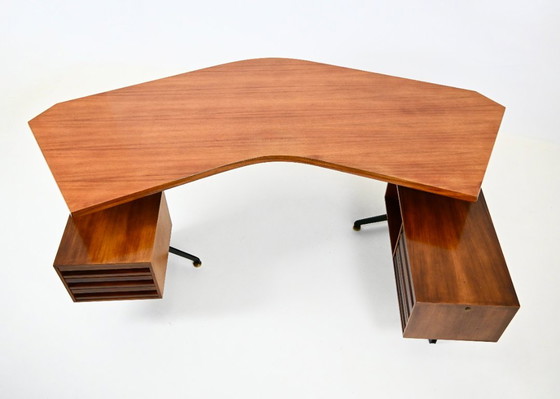 T96 Desk Boomerang by Osvaldo Borsani for Tecno, 1960s – Metal, Wood (photo 5 of 13)