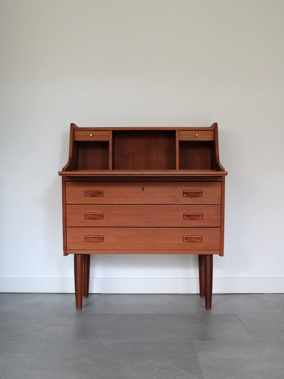 Vintage Deense Secretaire in Teak – Bureau, Wood (photo 2 of 12)