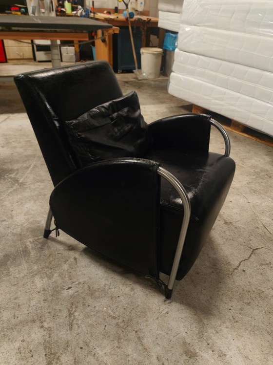 Gelderland 6020 Fauteuil in Zwart Leder, Jan des Bouvrie – Leather (photo 5 of 14)