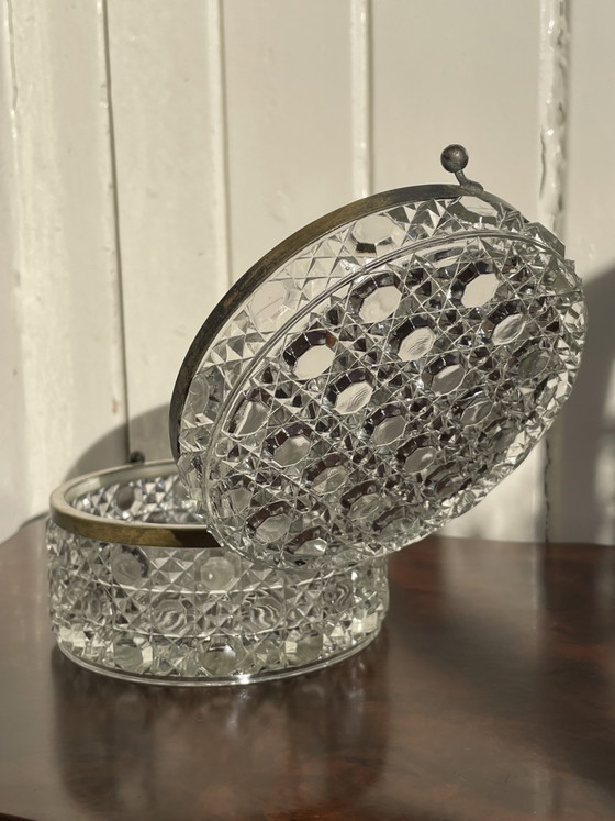 Image 1 of Portagioie o scatola portagioie in cristallo Baccarat, bijoux 1900-1930