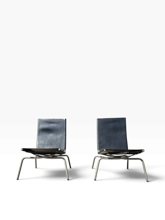 Set of 2 black lounge chairs by Fabiaan van Severen., Adjustable recliner chair, Leather (photo 5 of 12)