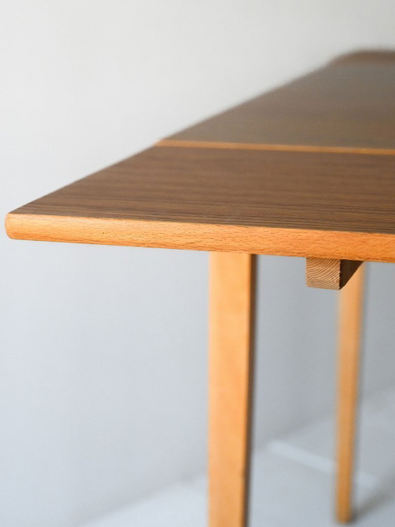 Image 1 of Table à manger extensible vintage scandinave en placage de teck