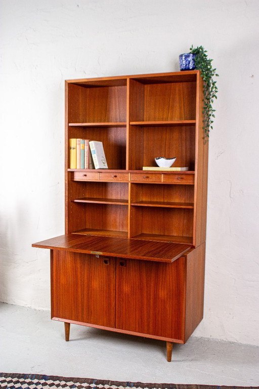 Erik Brouer Sekretär Highboard Bücherregal Danish Design Mid Century Teakholz Vintage – high boards, Wood