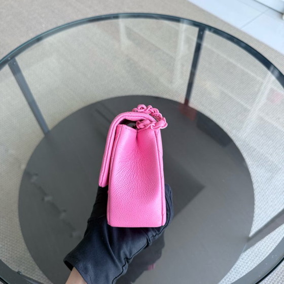 Image 1 of Chanel Classic Flap Seasonal Mini Square - Caviar Quilted Grained Calfskin All Pink Barbie Series 29