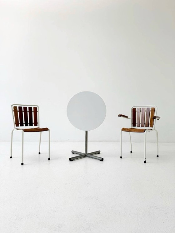 Image 1 of Set bestehend aus 2 Stühlen und einem Klapptisch von BIGLA, 1940er Jahren 