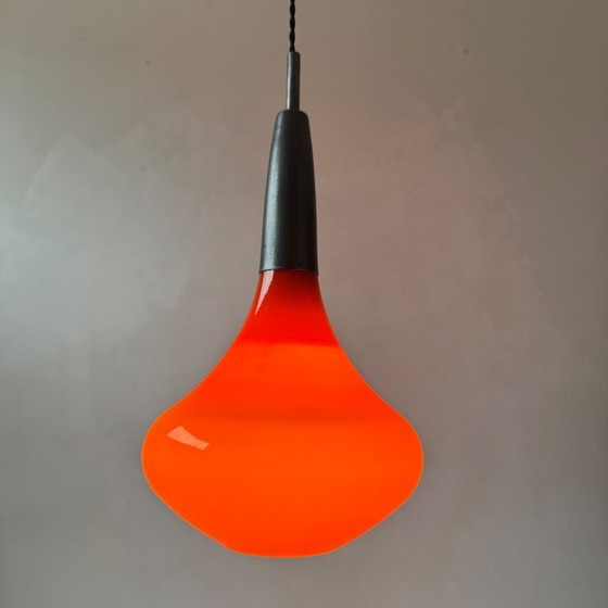 Image 1 of ANCIENNE SUSPENSION GOUTTE ORANGE 1970  VINTAGE