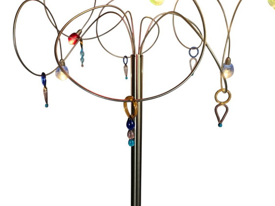 Image 1 of Harco Loor - Strawberry - murano -  6 lichts - dimmer - 1990's