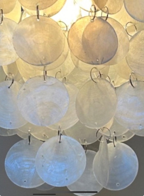 Image 1 of Set van2 capiz schelpen lampen sale ! Chrome frame