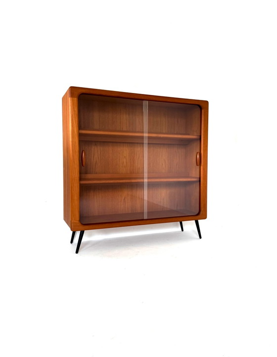 Vitrine vintage illuminée en teck, Dyrlund ‘80, Bois, Verre, Marron (photo 14 sur 15)