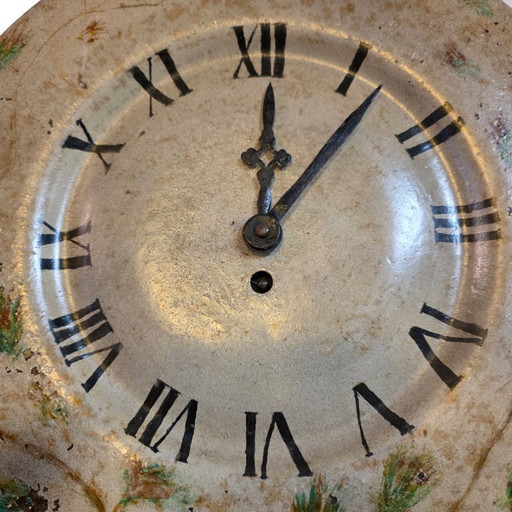Antique painted French kitchen clock Japy, late 19th century