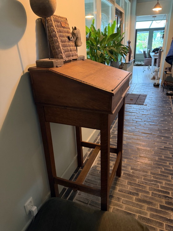 Pupitre en Bois, Bureaux, Métal, Marron (photo 2 sur 5)