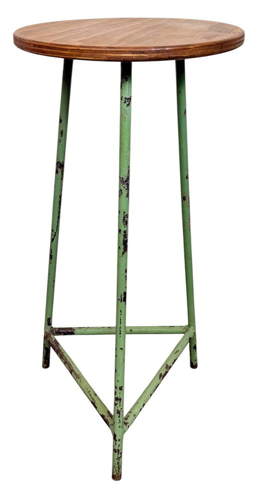 Tabouret d'atelier industriel vert, années 1960