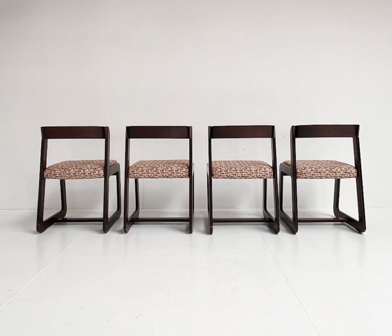 Image 1 of Set di 4 sedie Willy Rizzo rivestite, anni '60