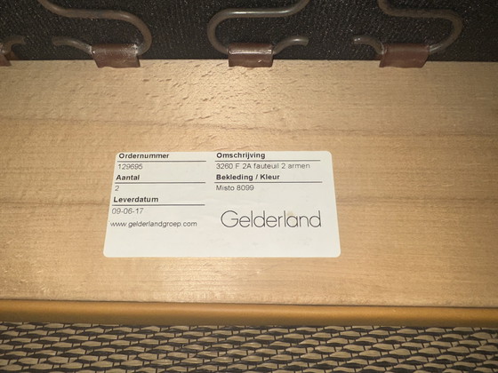 Image 1 of 2 okergele strakke lederen Gelderland 3260F Fauteuils