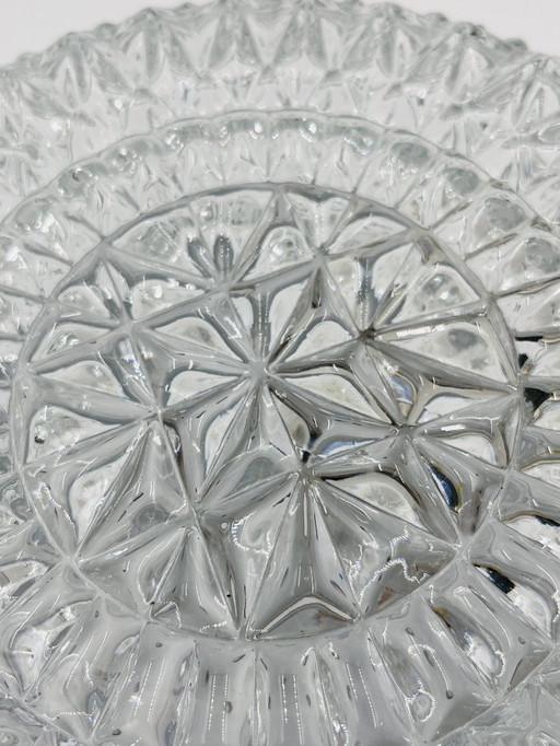 Moulded glass ceiling light, Losanges decor