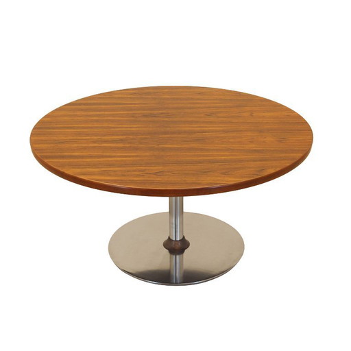 Table basse ronde en palissandre, design danois, années 1970, fabriquée au Danemark