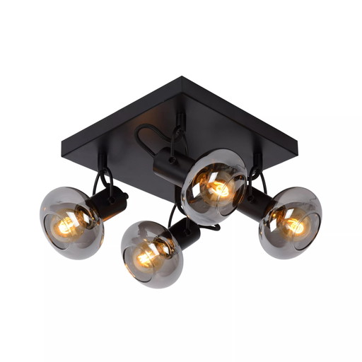 Lucide MADEE – Spot de plafond noir avec 4 douilles E14