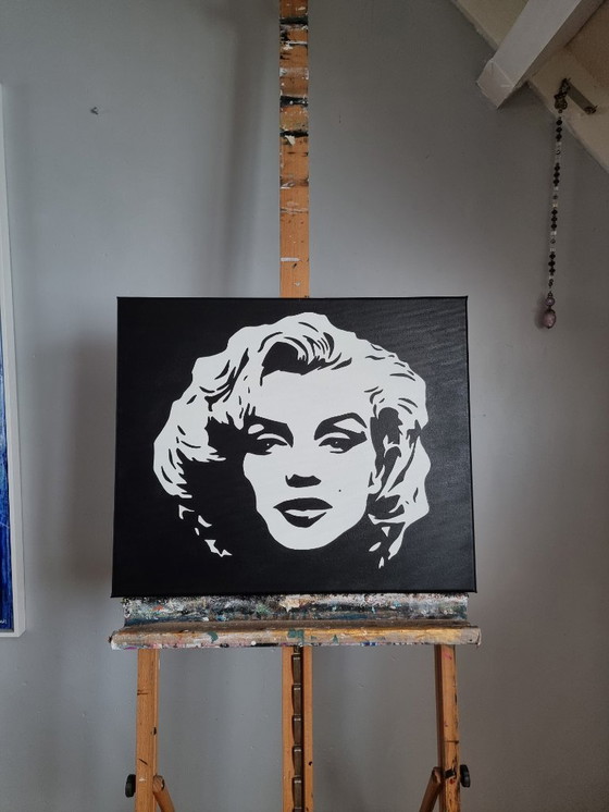 Image 1 of Frances Eckhardt - 50x60 cm pop art Monroe painting hand-painted