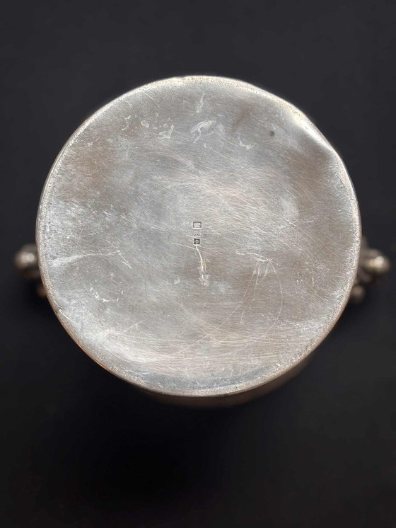 Image 1 of Secchiello per champagne Christofle d'epoca: manici a testa di montone placcati in argento Art Déco francese