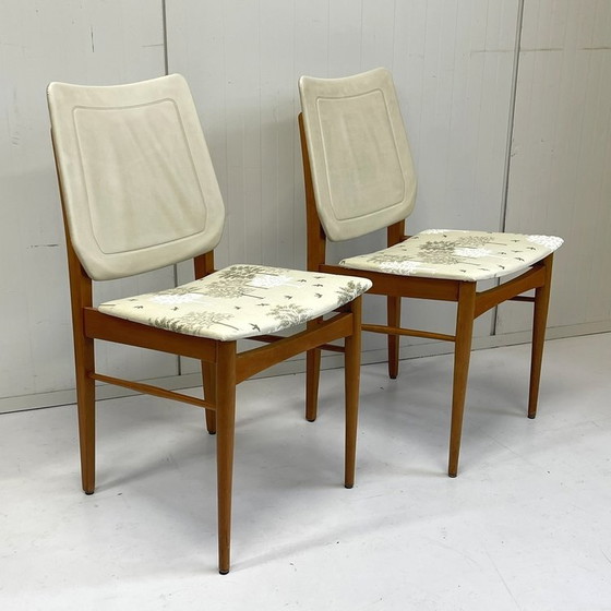 Image 1 of 2 chaises de salle à manger vintage rembourrées des années 60