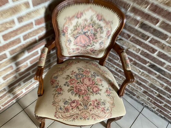 Silla antigua Luis XV – Sillones, Textile, Wood (photo 6 of 7)