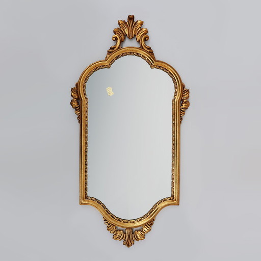 Mid-Century Baroque Style Gilded Mirror, France, 1950s