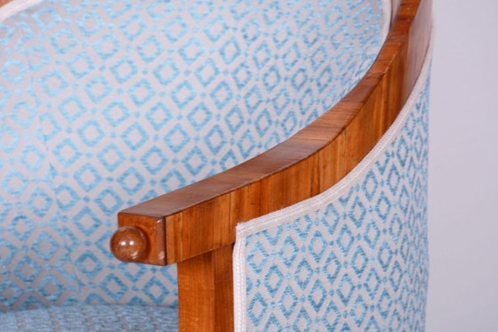 Sillón Biedermeier restaurado, cerezo, roble, Austria-Viena, década de 1820. – Sillones, Textile, Wood (photo 8 of 10)