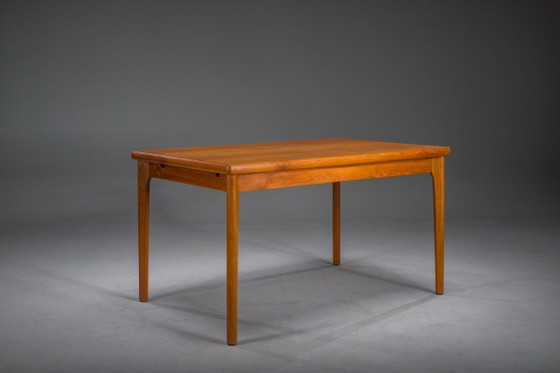 Image 1 of Danish Extendable Dining Table in Teak by Henning Kjærnulf for Vejle Møbelfabrik, 1960s